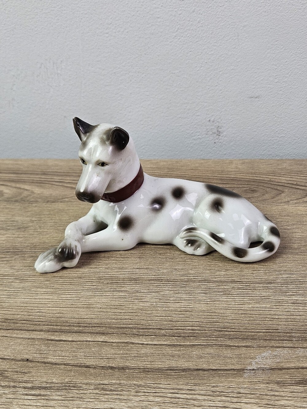 Hand Painted Great Dane Porcelain Figurine Hotta Yu Pottery Japan Dog Statue